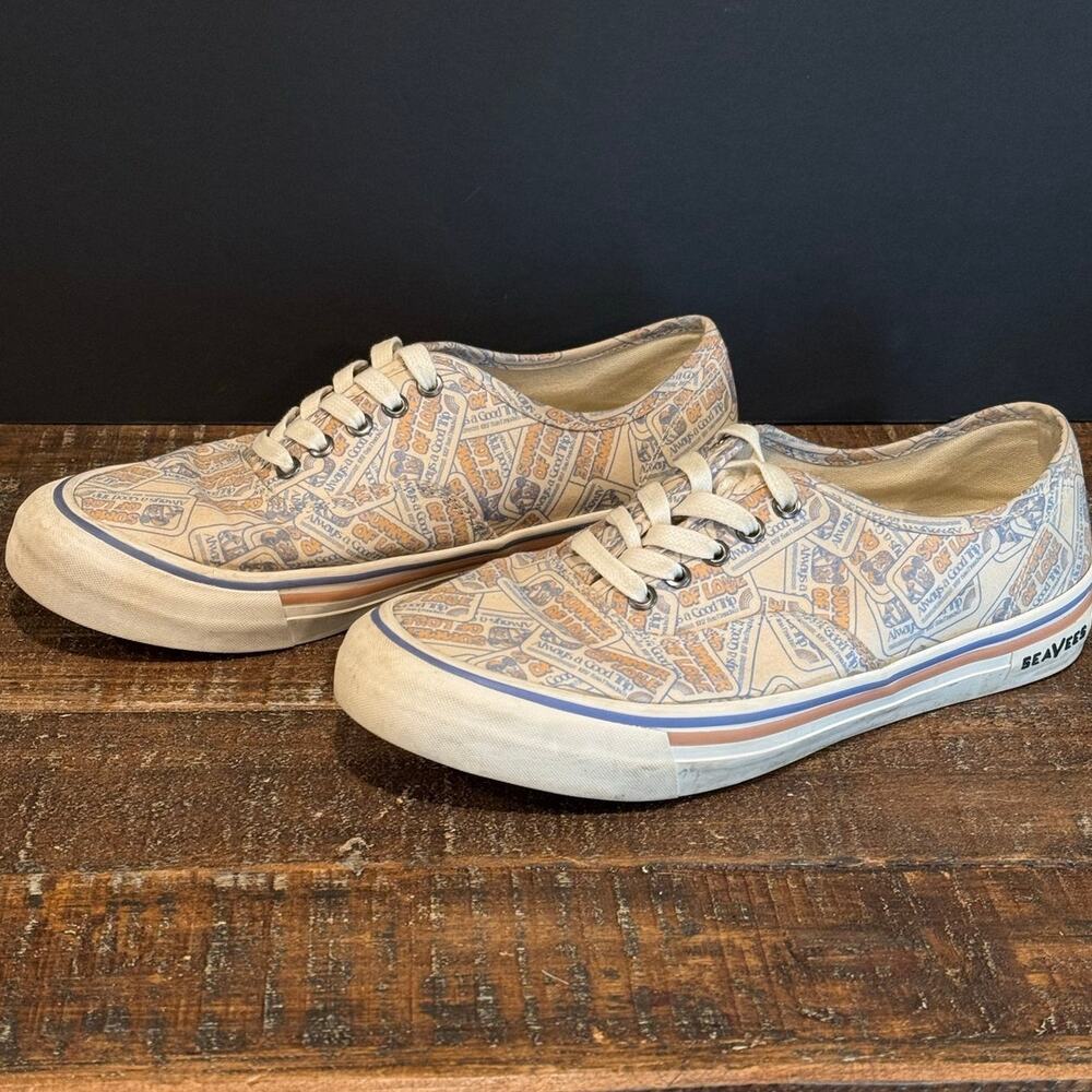 Women's SeaVees Canvas Low-Top Sneakers Sz 8 Summer Of Love Lace-Up Retro‎ Skate